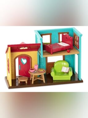 New Li'l Woodzeez Honeysuckle Hillside Cottage Dollhouse Playset